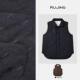 RUJING 259XWCF065 亚麻绗缝保暖马甲 黑标 雨露麻3M马甲