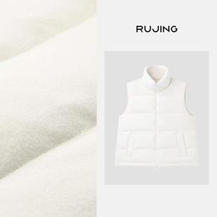 RUJING 蚕丝羊毛针织立领羊毛羽绒马甲 清冷冬日 572 黑标
