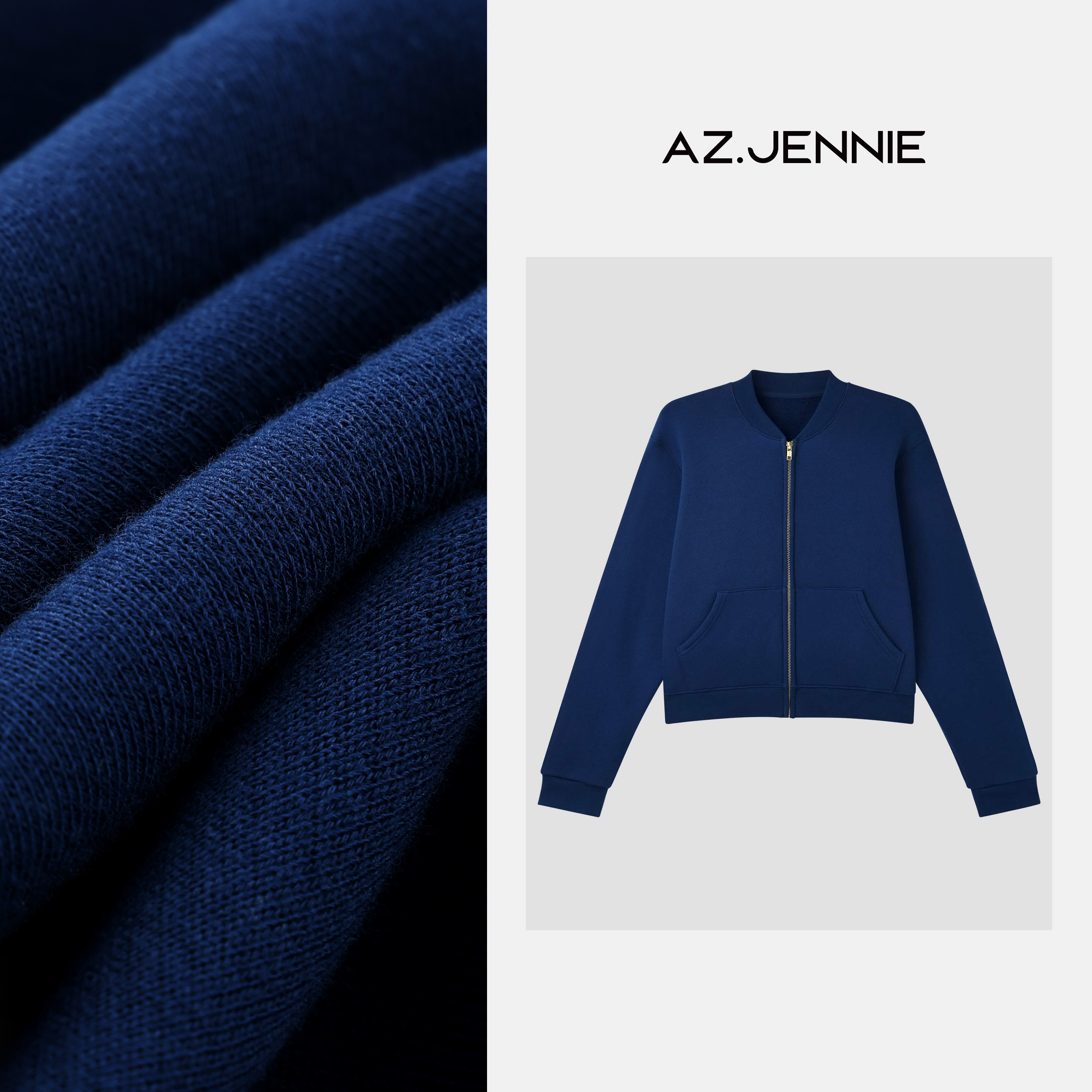 AZ.Jennie丨顶奢【藏蓝棒球】复古圈圈棉棒球服外套