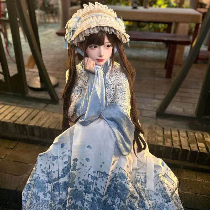 汉洋折衷扁帽lolita草帽波奈特