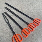 新款 扁咀垃圾夹精品铁火钳扁头拾物器加长铁钳烧烤钳子环卫工人用