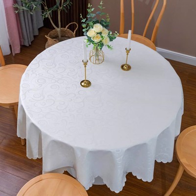 汧沅月圆桌桌布防水防油防烫免洗酒店饭店桌布圆形加厚餐桌布布艺