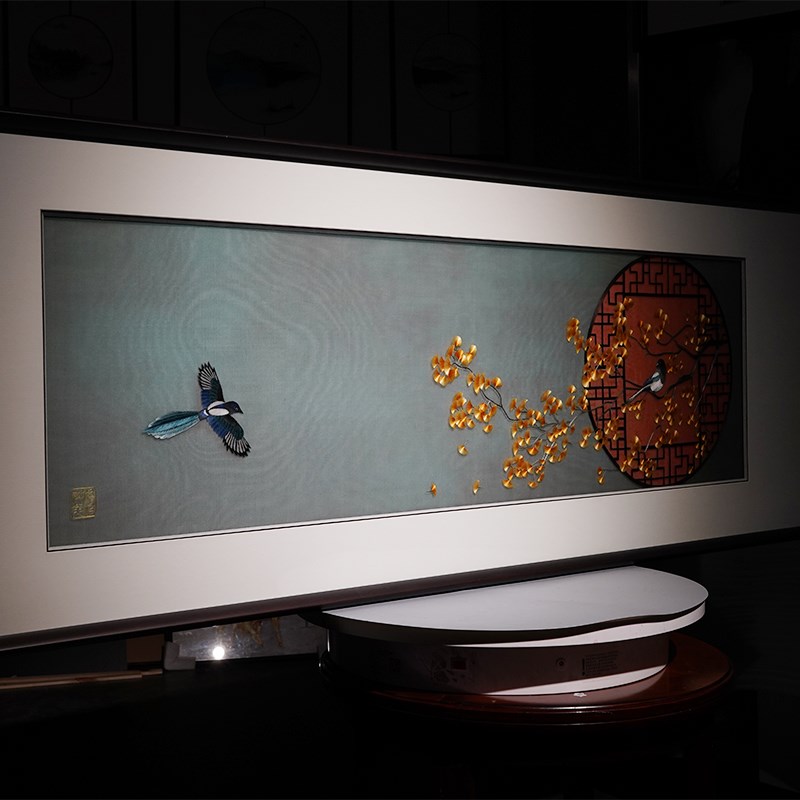 苏绣成品挂画客厅沙发背景卧室新中式纯手工苏州刺绣艺术品装饰画