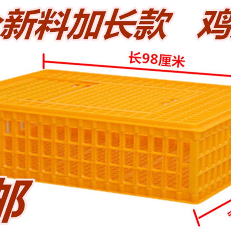 加长加厚成鸡笼 家用鸡鸭鹅周转箱 特大号运输笼塑料笼矮鸽鹌鹑笼