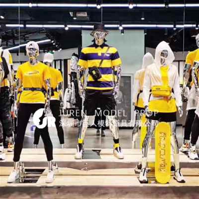 电镀肌肉运动模特道具 男女全身组合服装模特人台 拍摄假人展示