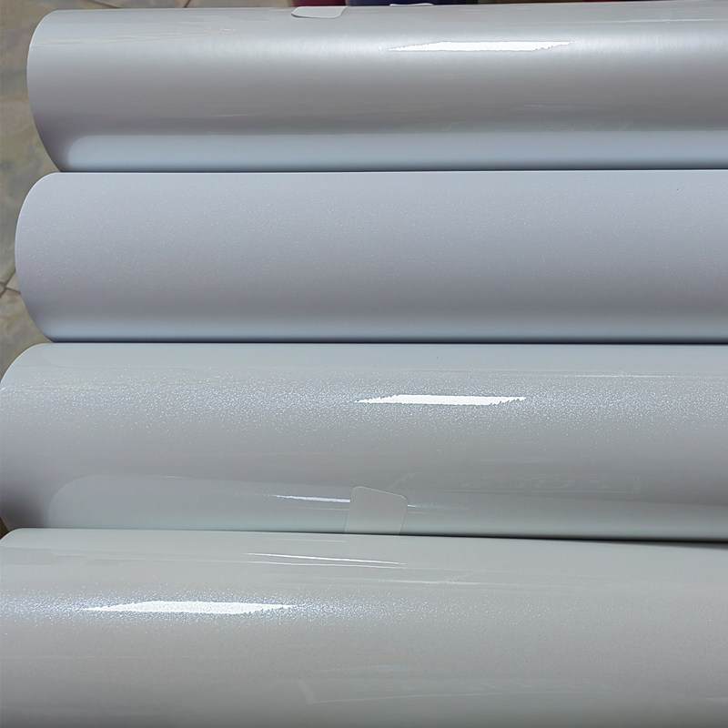 汽车珍珠白改色膜 引擎盖碳纤维贴纸车顶年审亮白贴膜 磨砂闪点白