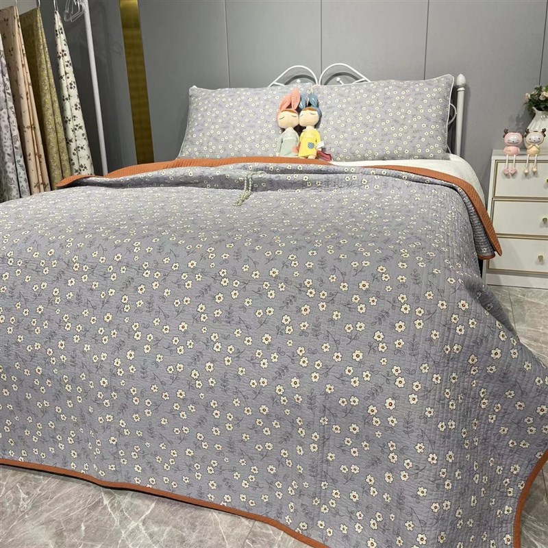 韩式纯棉绗缝小碎花小清新双面水洗床单床盖床垫