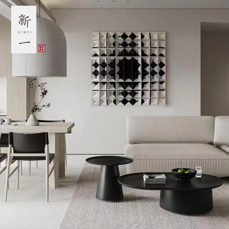 简约立体编织装饰画样板房别墅沙发客厅过道卧室个性装饰挂画图片