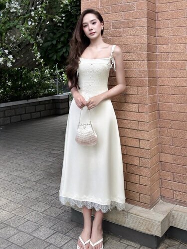 越南代购Flane吊带蕾丝拼接收腰上衣+半身裙套装甜美名媛小香风