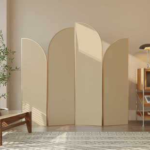 日式 铁艺屏风隔断现代简约客厅玄关卫生间折叠移动入户奶油风折屏