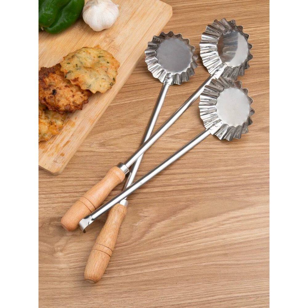 不锈钢食品级油炸粑粑模具油墩子萝卜丝饼油炸果油花边老式工具虾