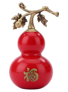 黄铜福泽绵延福葫芦家居办公室桌面迷你开口小葫芦摆件