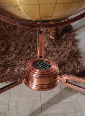 大型落地式纯铜地球仪老板客厅装饰摆件铜质大厅开业乔迁工艺礼品