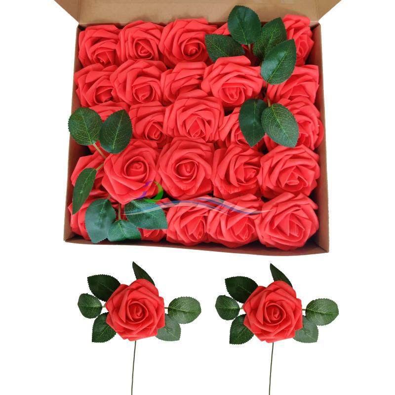 8cm婚礼情人节diy仿真花手捧花礼盒50朵PE泡沫盒装玫瑰花假花,家居饰品,餐桌花艺,淘宝优惠券,粉丝福利购,淘宝优惠卷