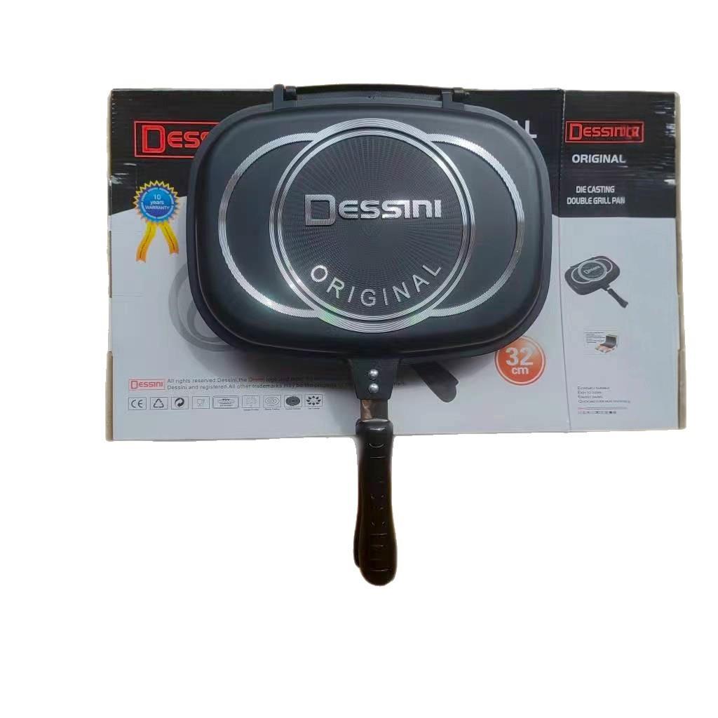 厂家直供happycal韩式双面烤盘平底煎锅无烟不粘牛排煎烤锅批