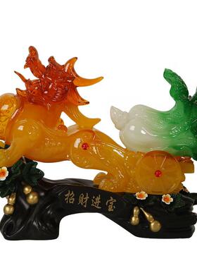 仿玉招财貔貅摆件家居客厅玄关公桌书房装饰品开业乔迁礼品