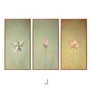 中式画客厅装饰画竖版酒店走廊玄关挂画油画布画芯喷绘壁画