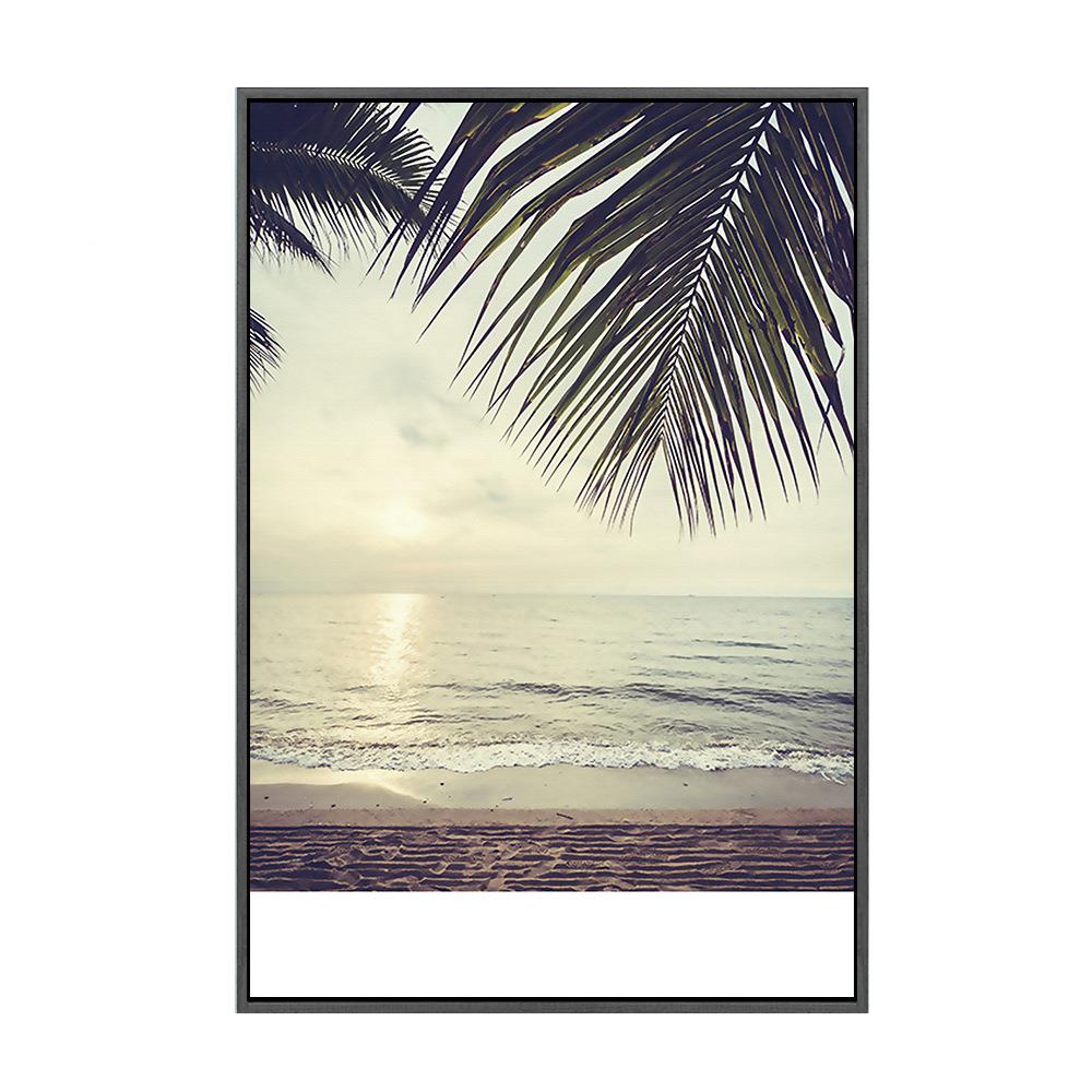 壁北欧客厅装AXL-063饰画海浪沙发景墙画三联挂画海滩民酒宿店大