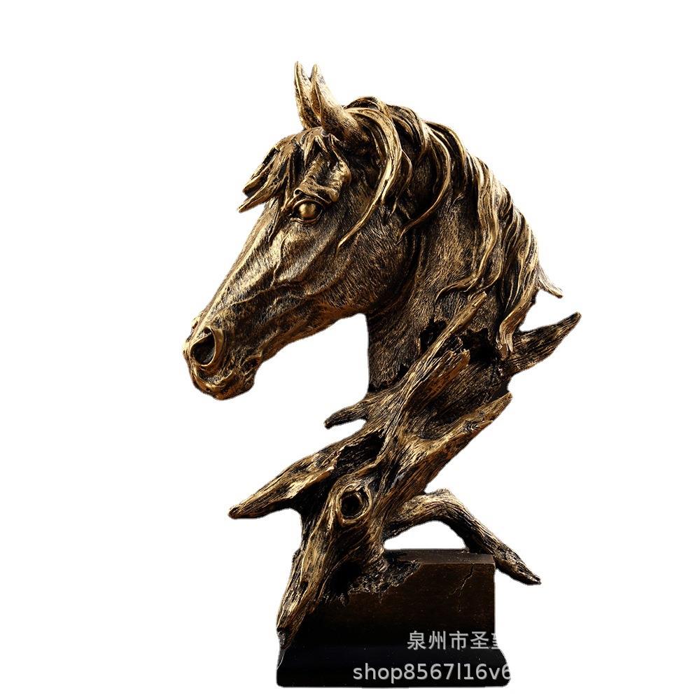 厂家美式简约现代马头装饰客厅小工艺品摆设酒柜电视柜办公室摆件