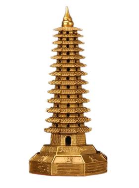 厂家直销纯黄铜文昌塔摆件九层十三层步步高升书房铜工艺品摆件