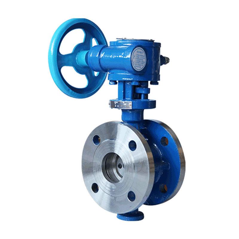 法兰蝶阀D高343H次-16C钢硬密封三偏心多层金属密封铸温蒸汽蝶阀