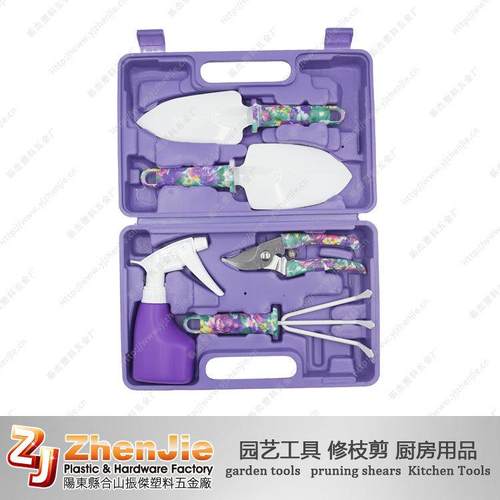 厂家供应五件套胶箱花园工具/印花5件套/实惠园林工具套组