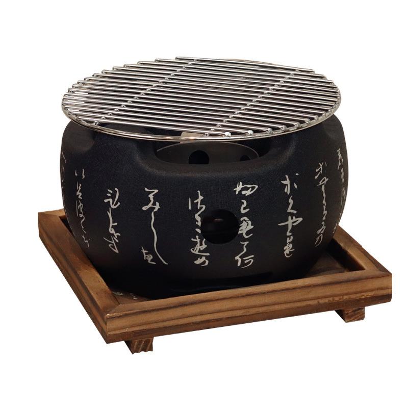 日式圆炉日韩文字炉煮茶炉炭火酒精一人食迷你韩式烤肉炉商用