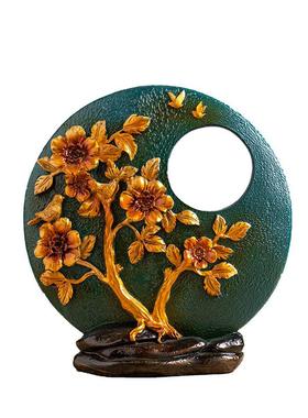 新中式摆件家居玄关手工电视柜平安装饰品办公室博古架工艺品精致