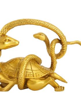 黄铜四方神兽摆件青龙白虎朱雀玄武四大神兽一套黄铜工艺品