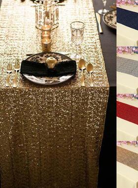 Table Runner Rose Gold/Navy/Pink/Red Color Luxury tablecloth