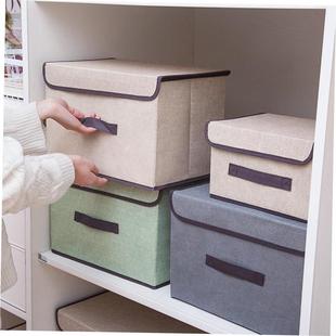 Cotton Linen Storage Box Organizer Home Clothes Luggage Bag