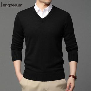 Sweaters wool Autumn for man Sweater men Solid Color Jumper