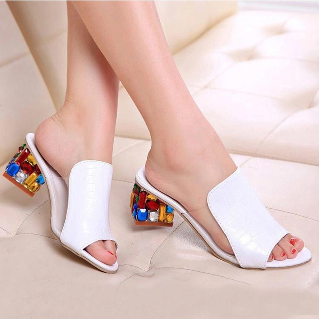 Heels peep Toe Summer women's Shoes Woman Sandals slippe
