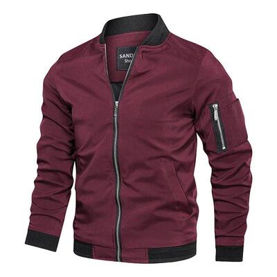 Men Fashion Casual Windbreaker Baseball Bomber Jacket Oversi