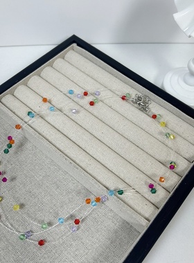 春日多巴胺彩色多层串珠项链女小众设计简约气质颈链高级感锁骨链