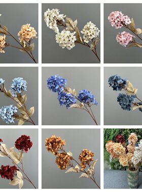 婚庆3头雪花绣球仿真花紫色婚礼堂花艺路引插花花材软装摄影道具