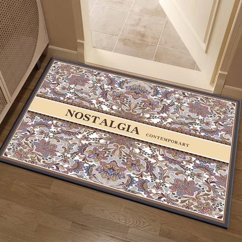 北欧复古入户玄关地垫家用免洗可擦PVC皮革防水耐脏进门脚垫门垫,居家布艺,家用脚垫,淘宝优惠券,粉丝福利购,淘宝优惠卷