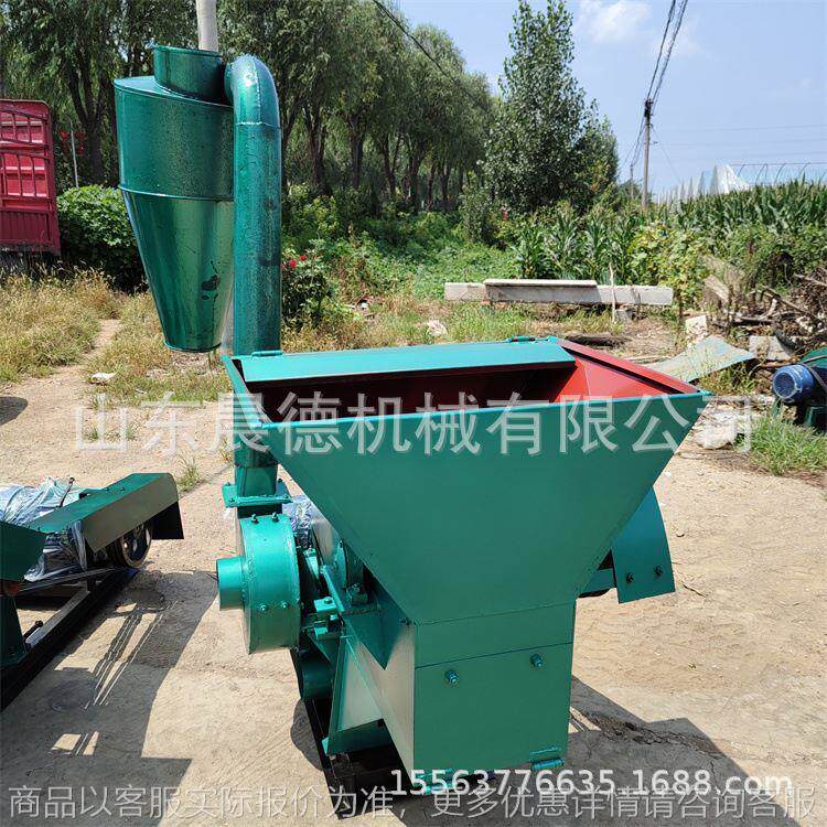 养殖饲料粉碎机 双沙克龙玉米秸秆粉糠机 多功能垂片式砸草机