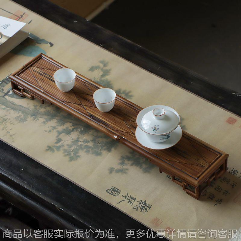 手工凤眼竹制岩石杯架 茶杯架器具展示架紫砂瓷器配件茶具置物架