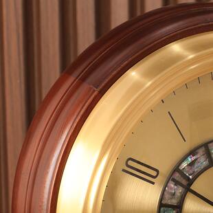 欧式复古实木座钟桌客厅家用0809-2摆式台大号静音钟面时钟台表坐