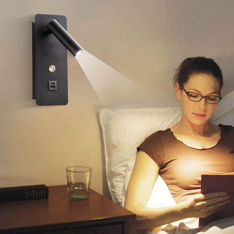 跨境现货led壁床壁灯公寓卧可旋转阅读室006灯客房挂壁头式灯