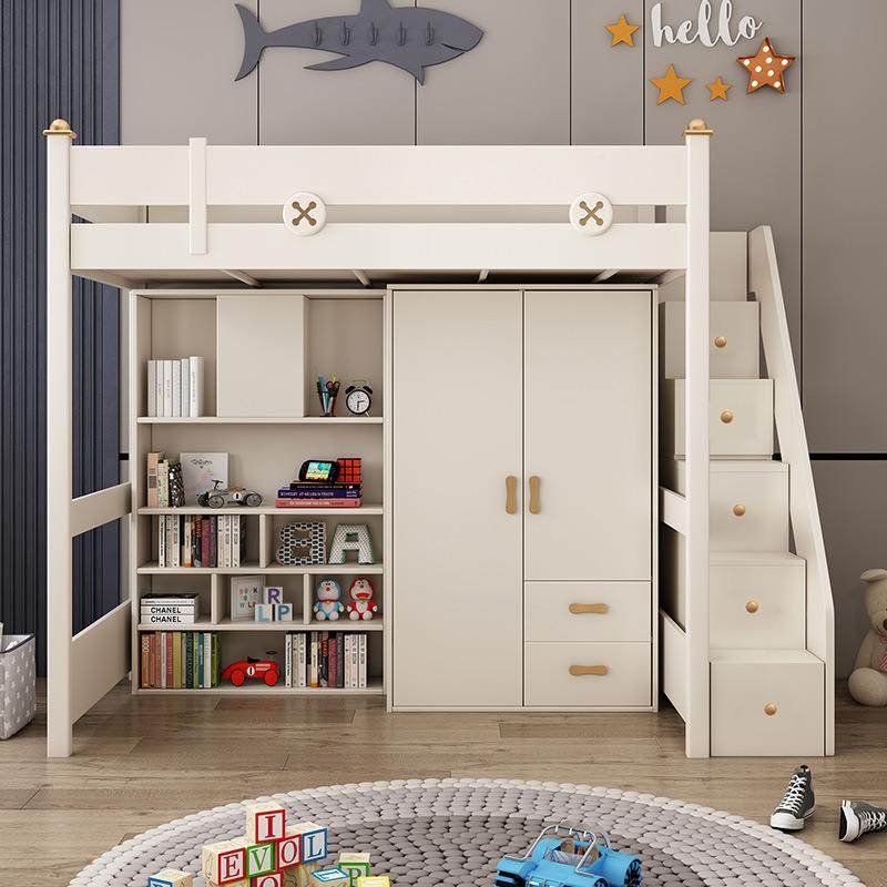 床下书桌一体成人组上j002合床儿双层两床带衣柜高架床童床层高低