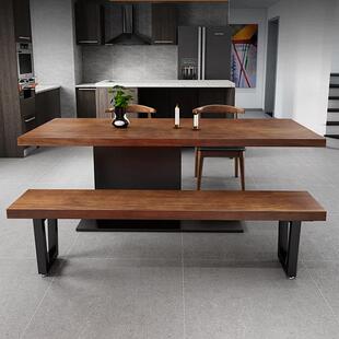 lo业f123t工风木家形用客厅餐桌长实方创意餐吧桌板式艺术个性桌
