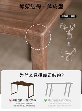 书北美黑黑胡桃素胡木阳台茶桌桌一体两用轻奢茶台桃新中式202新