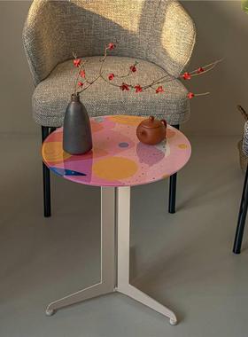 tem11529u热销跨境铁艺客厅简约圆形小户型边茶家几床用网红几头