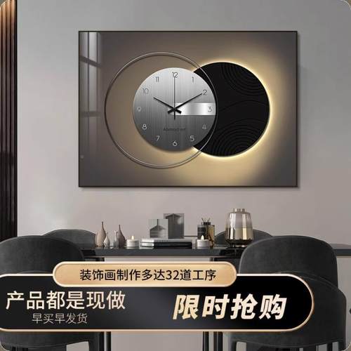 现代电表箱装饰带钟表配电箱遮挡挂时钟画电免打孔电闸表盒壁KDA