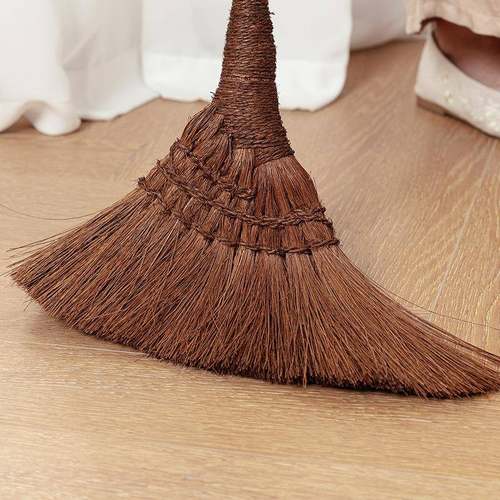 厂家直SZ012销木柄棕榈扫把扫帚编室内原地板扫帚手工制棕棕丝扫