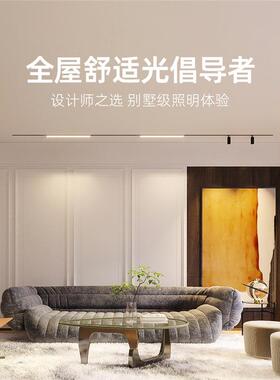 初识明磁FEQ吸轨灯设计组合套厅餐嵌入式线条泛光灯客道卧照室无