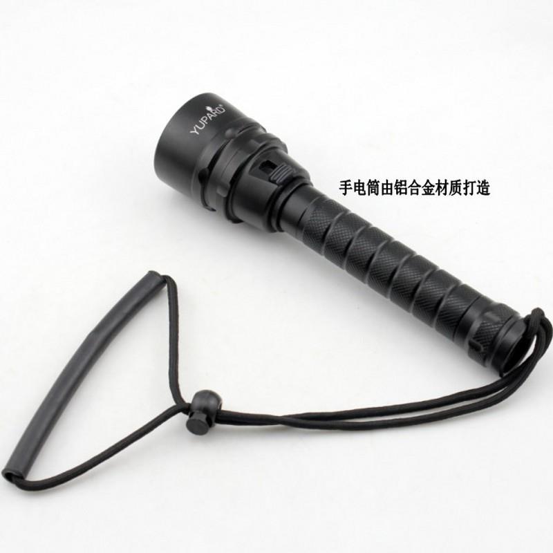 5颗T6紫光LE潜D水光手电筒补光YB2021-0强潜电水远射水下手紫光手