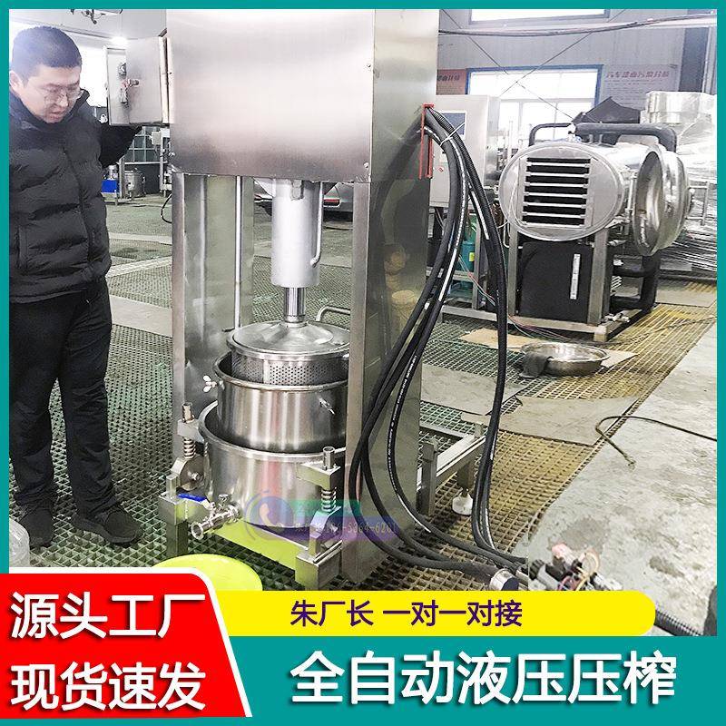 取桃汁黄樱黑蒜液提框篮式压滤机土生蓝IBH莓破碎榨汁机桃酒压榨